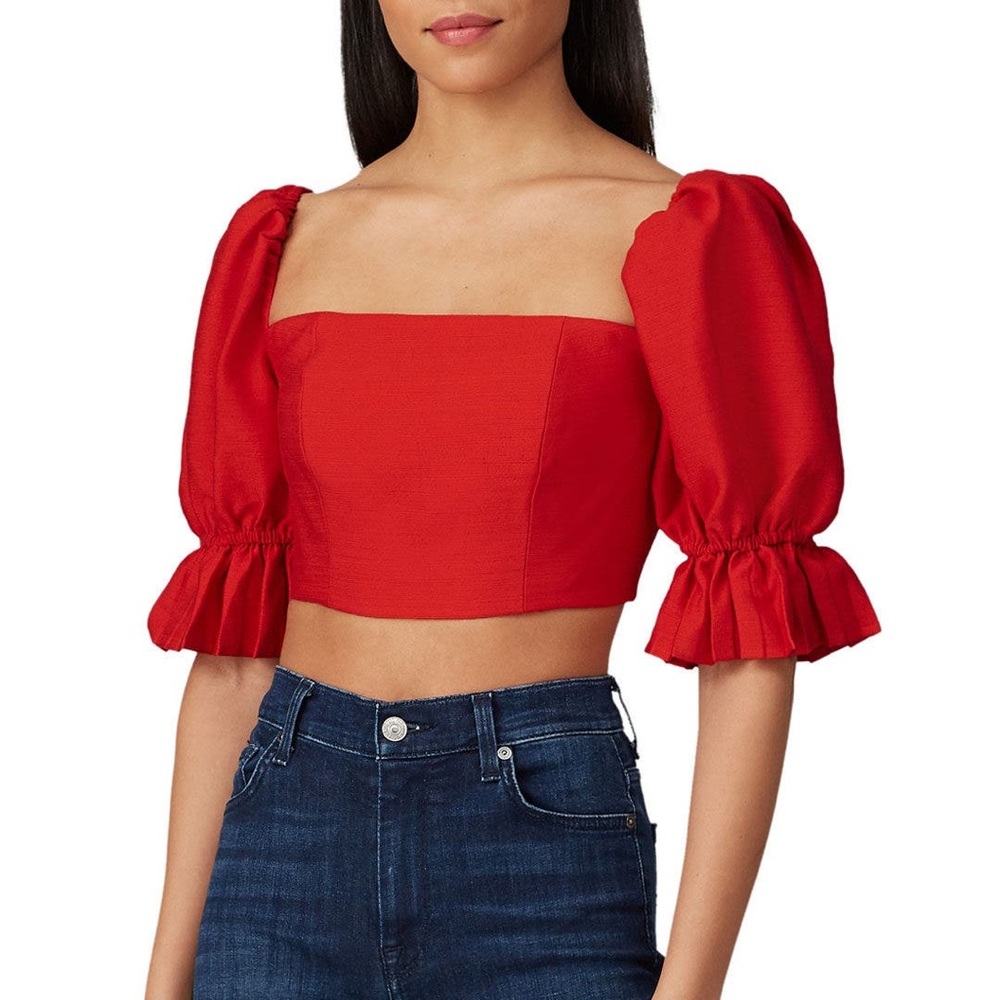 C/Meo Collective Still Feel Red Crop Top - XS
